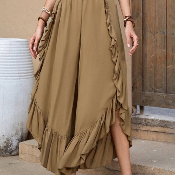 BOHO DOLLZ Wide Leg Pants tan - Picture 6 of 7